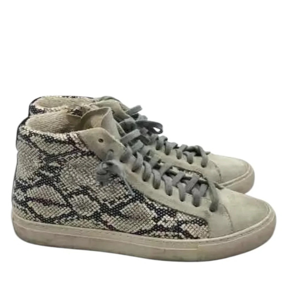 P448 leather mid top lace up sneakers women’s size 39 - Picture 4 of 7